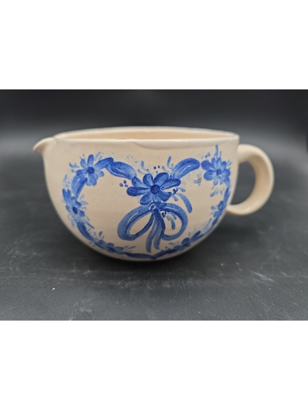 Pfaltzgraff Casey Pottery Gravy Boat Blue Floral Country Texas USA Hand Turned